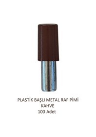 Resim Plastik Metal Başlı Raf Pimi Kahve 100 Adet 