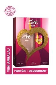Resim She Fun Kadın Parfüm Seti ( 50 ml Edt Parfüm 150 ml Deodorant ) 