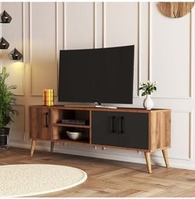 Resim Mezza 1580 Exxen 150 Cm (Ahşap Ayakli) Tv Ünitesi Hat-Antrasit 