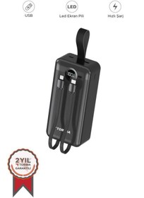 Resim Torima TRM-1035 Siyah 30000mAh 2 Çıkışlı Taşınabilir Hızlı Şarj Dijital Göstergeli Powerbank 