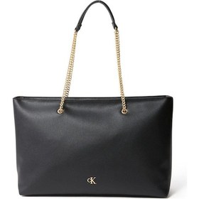Resim Calvin Klein Minimal Monogram Chain Siyah Kadın Tote-8772 Siyah 