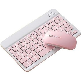 Resim Sk-030 10 İnç Bluetooth Klavye Ve Fare Seti, 78 Tuşlu İnce Tasarım, 3 Dpı Ayarlı Şarj Edilebilir, Pembe Diğer Diğer 