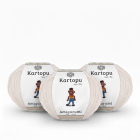 Resim Kartopu Amigurumi Pamuklu Oyuncak Örgü Ipliği AÇIK KREM K011 50 Gr 3 Adet 