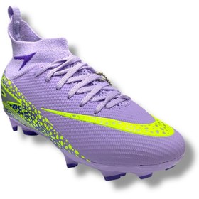 Resim 610 Süperfly Yeni Model Özel Taban Çoraplı Krampon Lila Sarı Desenli Lila - Sarı 