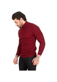 Resim Deepsea Erkek Bordo Balıkçı Yaka Örme Kazak 2100015 Bordo 