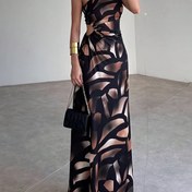 Resim Şık Omuz Üstü Geometrik Baskı Maxi Elbise - Seksi Sırtı Açık Bodycon Tasarımı, Yüksek-Düşük Etek, Bahar/Yaz/Sonbahar İçin Mükemmel, Yetişkin Kadın Modası, Yaz Modası | Omuz Üstü Elbise | Yüksek-Düşük Etek, Omuz Üstü Elbise 