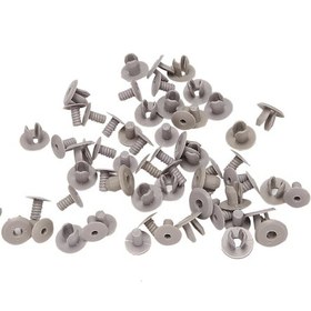 Resim Dianziye 100 Adet T4 T5 Transporter Eurovan İçin 18mm Derin Gri Nilon Araç Kemer Kilidi Tutucuları 