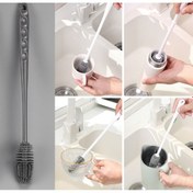 Resim Silikon Uzun Saplı Kavanoz Yıkama Fırçası 