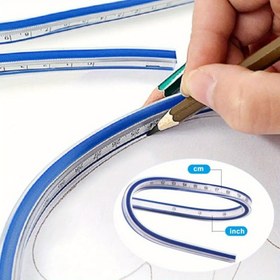 Resim 1 adet Esnek 30cm Kavisli Cetvel İngilizce ve Metrik Ölçeklerle - Dikiş, Tasarım ve Çizim için Bükülebilir Plastik - Şeffaf, Kolay Okunur İşaretlemeler - Mühendislik, Tasarım, Giyim İçin İdeal - Öğrenciler, Tasarımcılar ve El Sanatçıları İçin Mükemmel Hediye 