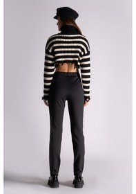 Resim Braccas Kadın Yandan Cepli Beli Lastikli Slim Fit Jogger Pantolon Siyah Siyah 
