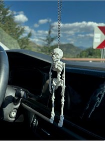 Resim İskelet Ayna Süsü Beyaz Araba Süsü 