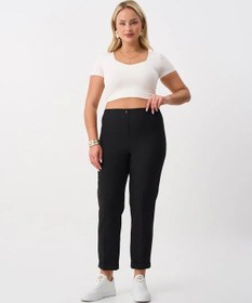 Resim Sakha Siyah Klasik Büyük Beden Lastikli Pantolonlar 12656852 Siyah 