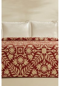 Resim Karaca Home Velma Çift Kişilik Pamuklu Battaniye Terracota Terracotta 
