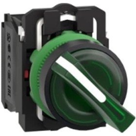 Resim Schneider Electric XB5AK123B5 Yeşil Işıklı Mandal Buton Ø22 2 Konumlu Sabit 1NA+1NK 24V 