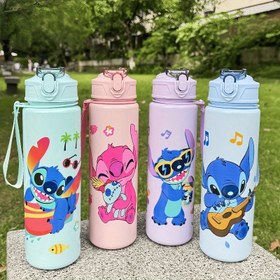 Resim Disney Stitch 800ml/27oz Sızdırmaz Pop-Up Kapak Spor Su Şişesi - Sevimli Karikatür Tasarımı, Dayanıklı Plastik, Taşınabilir, Dış Mekan Aktiviteleri İçin İdeal, Doğum Günleri, Anneler Günü, Noel, Koşu Arkadaşı, Elde Yıkama Sadece, Dış Mekan Hidrasyon|Oyun Sever Tasarım|Dayanıklı Plastik 