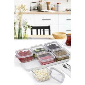 Resim Mcreative Kahvaltılık Saklama Kabı 0,25 ml Vakum Kapaklı 6'lı Erzak Kuru Gıda Saklama Kabı (NKS154) 