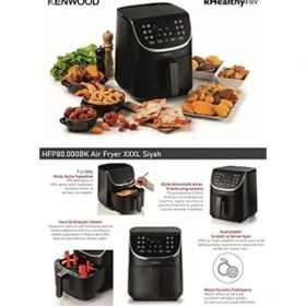 Resim Esmo Home Kenwood Airfryer Xxxl Siyah HFP80.000BK - 7 Litre Geniş Hazne Kapasitesi, 1700 Watt, Dijital Dokunmatik Ekran, 12 Farklı Programlama, 200 Dereceye Çıkabilen Sıcaklık Ayarı, Meyve Kurutma Fonksiyonu 