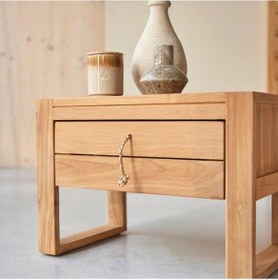 Resim Minimalys Rustik Model Masif Ahşap Komodin Ceviz 