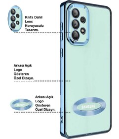 Resim KILIFMANİA Samsung Galaxy A73 Kapak Yanları Renkli Lens Korumalı Logo Gösteren Luxury Silikon Kılıf - Lila 