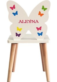 Resim Liva Ahşap Çocuk Sandalyesi 2-6 Yaş Pembe Kelebekli 