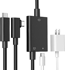 Resim Ekstra Şarj Portlu Oculus Quest 2 için 16FT Bağlantı Kablosu, Hızlı Şarj ve Yüksek Hızlı 10Gbps Veri Aktarımı, VR Kulaklık ve Oyun Bilgisayarı için USB-C'den USB-C'ye Kablo 