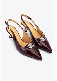 Resim Valmenti Kadın Hakiki Deri Bordo Slingback Ayakkabı 611 H51005 Bn Ayk Sk25-26 Bordo Vernıce Bordo 