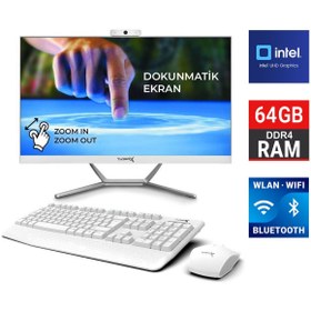 Resim Turbox Taxpro2 I5 12450H 64GB Ddr4 2tb SSD 23.8 Inç Fhd Dokunmatik Bt Webcam Wifi All In One Pc 