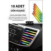 Resim STS Oto Aksesuar Araç Içi Klima Havalandırma Izgarası Gökkuşağı Trim Seti Film Şerit Havalandırma Izgarası Gökkuşağı Trim Şerit 