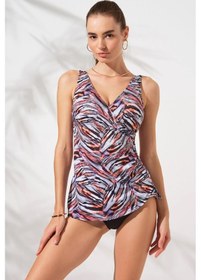 Resim Mara Kruvaze Formlu Tankini Takım Çok Renkli 