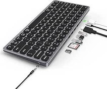 Resim Bix BX-KEYHUB01 9in1 HUB Özellikli Çok Fonksiyonlu Kablolu Klavye 3x USB 3.0+4K HDMI+PD+Micro SD+3,5mm Aux Mic Girişli 
