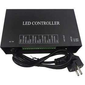 Resim H802ra Programlanabilir 4 Portlu Led Kontrol Ünitesi Net Protokolü İçin Dc 5v 12v 24v Dmx512 Siyah 