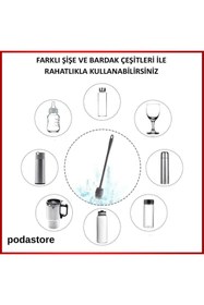 Resim podastore Çok Amaçlı Kavanoz Biberon Ve Sürahi Temizleme Fırçası. Uzun Saplı. 