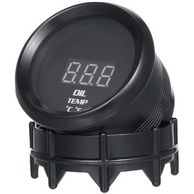 Resim 52mm Siyah Otomobil Yağ Sıcaklığı Göstergesi - C/ F Çift Gösterim, Mavi Led Işık, Aşırı Sıcaklık Alarmı, 12v Evrensel Uyumlu 