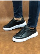 Resim Hakiki Deri Ortopedik Eva Taban Hafif Yumuşak Günlük Erkek Ayakkabı Siyah 