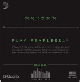 Resim D'Addario NYXL0838 NYXL Nickel Elektro Gitar Teli - Extra Super Light (8-38) 