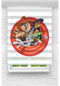 Resim Perdecizade Enxboy Tazmanya Dijital Baskılı Zebra Perde-cocuk Odası-stor Perde Renkli 