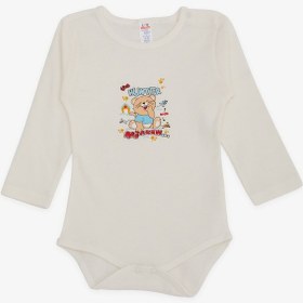 Resim Breeze Erkek Bebek Çıtçıtlı Body Avcı Kedicik Baskılı 9 Ay-3 Yaş, Ekru 