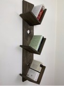 Resim O&Awood Doğal Ahşap Kitaplık, Dekoratif Tasarım Ahşap Vintage Kitaplık 