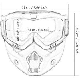 Resim Prosev Motosiklet Kask Maskesi ve Gözlüğü MKM Gümüş 
