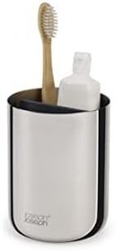 Resim Joseph Joseph EasyStore - Lüks Paslanmaz Çelik Diş Fırçası Tutucu Caddy Banyo Depolama, Standart Çelik 
