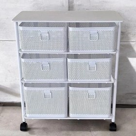 Resim Lidyahan Store Home 3 Katlı Bölmeli Paslanmaz Metal Sebzelik (Beyaz) 