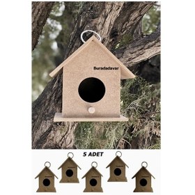 Resim Ahşap 5'li Kuş Evi Yuvası 