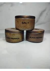 Resim 3 Lü Ahşap Baharatlık Ahşap 