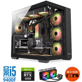 Resim Zeiron Zero RTX60 Intel Core I5-9400F 32GB Ram 1 Tb M.2 Nvme 8gb RTX3050 Sıvı Soğutmalı Oyuncu Masaüstü Bilgisayar 