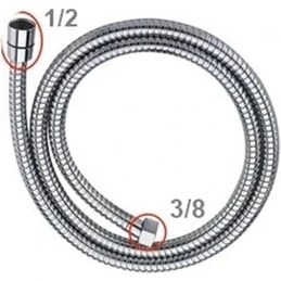 Resim Yapıtaşı Yt22 Star Taharetmatik Paslanmaz Krom Örgülü Spiral Hortum 110cm 
