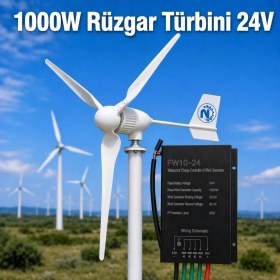 Resim NepaSun 1000W Rüzgar Türbini 24v + Şarz Kontrol Cihazı 