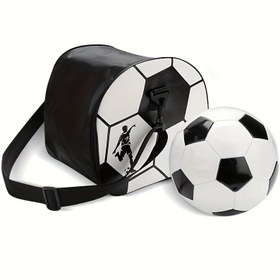 Resim 2024 Yeni Futbol Topu Şekilli Omuz Çantası, PU Malzeme, Tüm Yaşlar için Evrensel Uyumluluk Spor Topu Taşıyıcısı, Noel Festivali Hediyesi - Tek Strap Çapraz Vücut Futbol Tasarım Çantası 