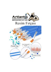 Resim 4'lü Fırça Seti 1 Paket 3 Numara Zemin Fırçalı Set Akrilik Boya Yağlı Boya Guaj Boya Sulu Boya Sanatsal 