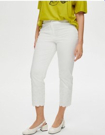 Resim Faik Sönmez Paçası Brode İşli Straight Fit Pantolon S25pnt036 Us25pnt03673 Ekru 