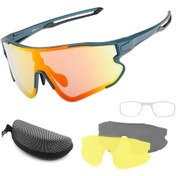 Resim Jeemson Pc Çerçeveli Polarize Bisiklet Gözlüğü - 3 Lensli, Uv400 Koruma, Renk Seçenekleri Mavi 